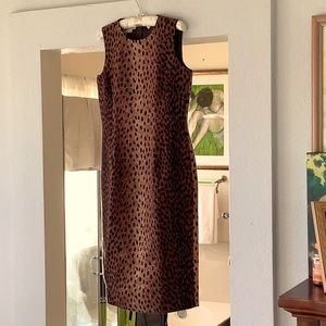Michael Kors wool animal print designer sheath dress